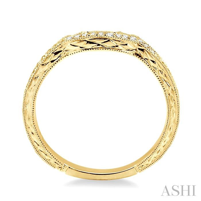 1/10 Ctw Round Cut Diamond Matching Wedding Band in 14K Yellow Gold