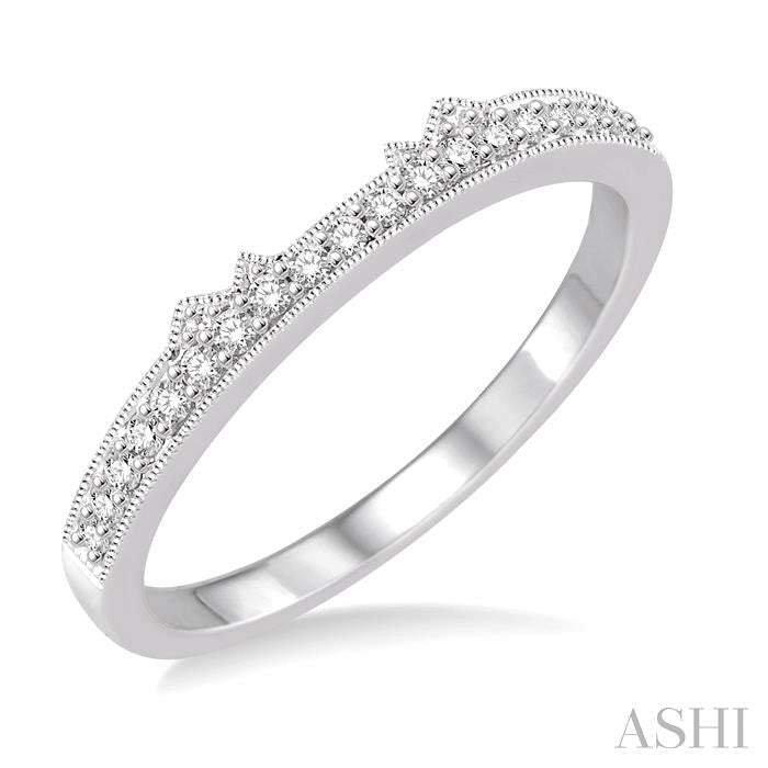 1/6 Ctw Round Cut Diamond Wedding Band in 14K White Gold