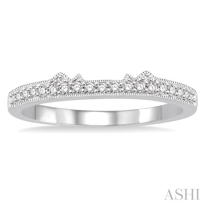 1/6 Ctw Round Cut Diamond Wedding Band in 14K White Gold