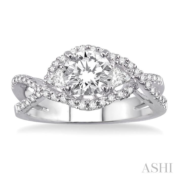 1/2 Ctw Diamond Semi-Mount Engagement Ring in 14K White Gold