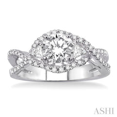 1/2 Ctw Diamond Semi-Mount Engagement Ring in 14K White Gold