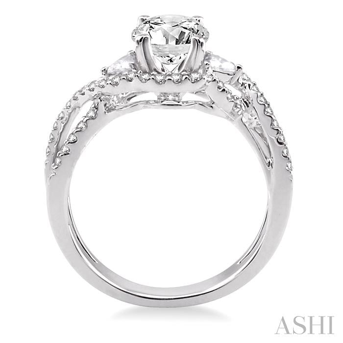 1/2 Ctw Diamond Semi-Mount Engagement Ring in 14K White Gold
