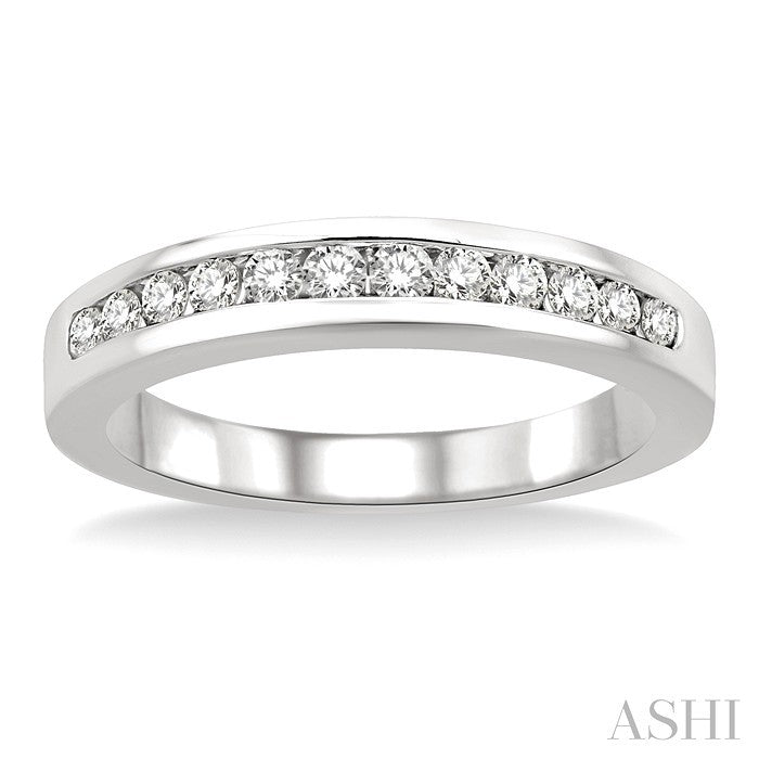 1/3 Ctw Round Cut Diamond Matching Wedding Band in 14K White Gold