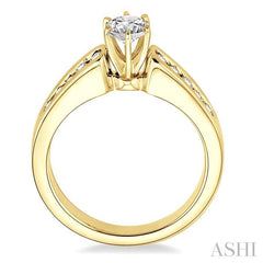 1/3 Ctw Diamond Semi-Mount Engagement Ring in 14K Yellow Gold