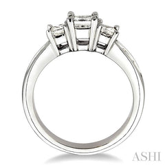 1 1/2 Ctw Nine Stone Princess Cut Diamond Engagement Ring in 14K White Gold