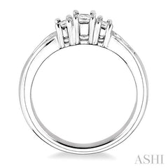 1/2 ctw Nine Stone Princess Cut Diamond Engagement Ring in 14K White Gold