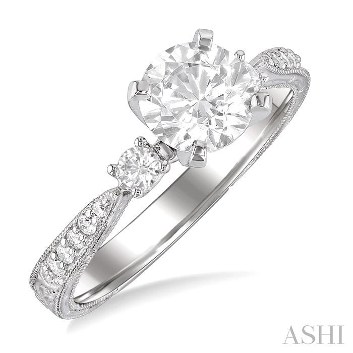 1/5 ctw Diamond Semi-Mount Engagement Ring in 14K White Gold
