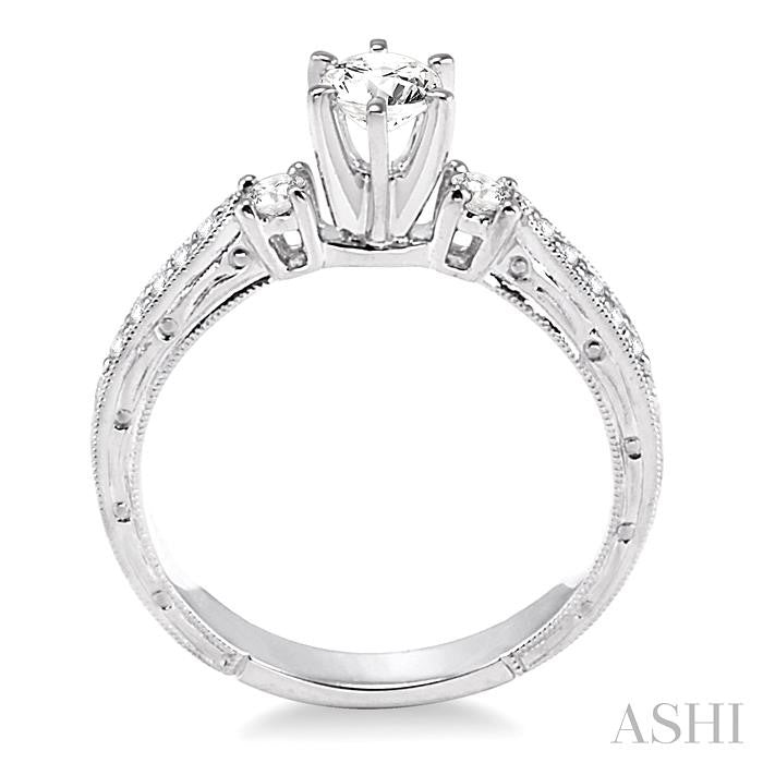 1/5 ctw Diamond Semi-Mount Engagement Ring in 14K White Gold