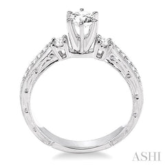1/5 ctw Diamond Semi-Mount Engagement Ring in 14K White Gold
