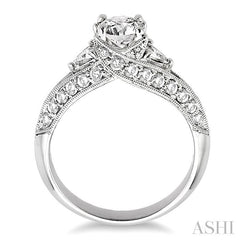 3/4 Ctw Diamond Semi-Mount Engagement Ring in 14K White Gold