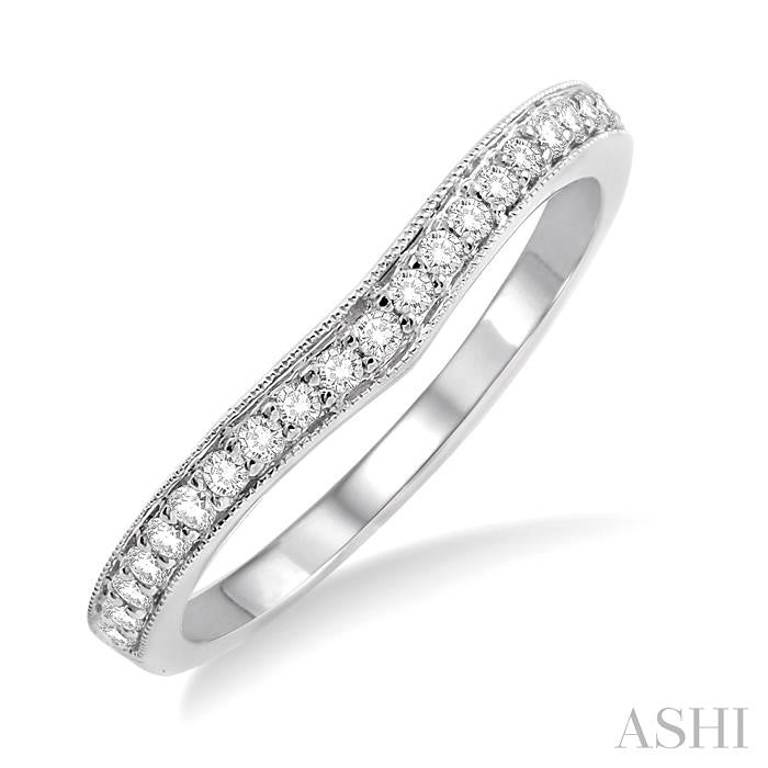 1/5 Ctw Round Cut Diamond Wedding Band in 14K White Gold