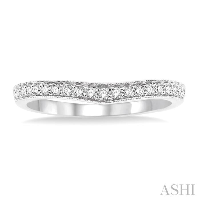 1/5 Ctw Round Cut Diamond Wedding Band in 14K White Gold