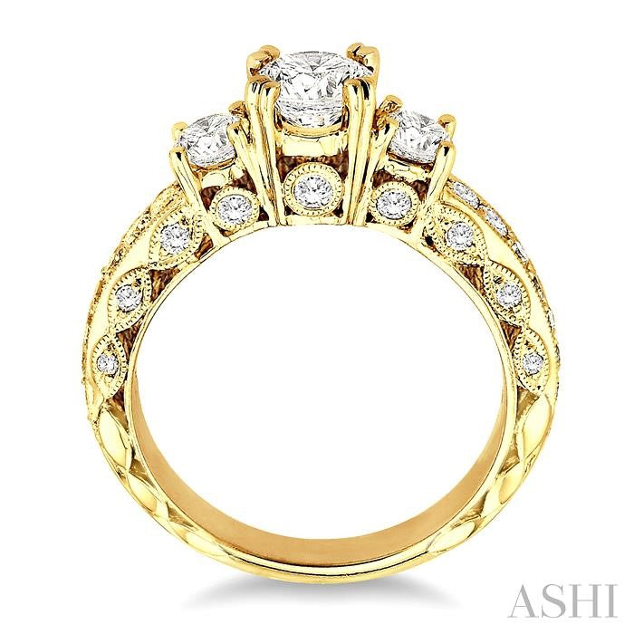 3/4 ctw Diamond Semi-Mount Engagement Ring in 14K Yellow Gold