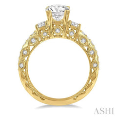 3/4 ctw Diamond Semi-Mount Engagement Ring in 14K Yellow Gold