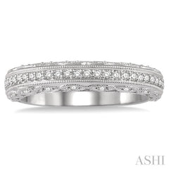 1/3 Ctw Round Cut Diamond Wedding Band in 14K White Gold