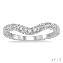 1/6 Ctw Round Cut Diamond Matching Wedding Band in 14K White Gold