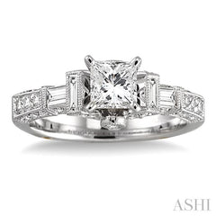 3/4 Ctw Diamond Semi-Mount Engagement Ring in 14K White Gold