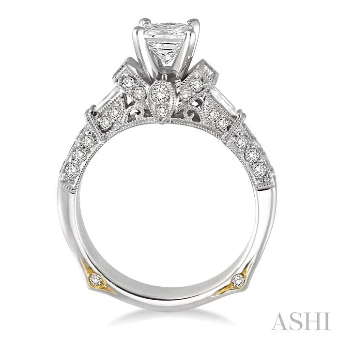 3/4 Ctw Diamond Semi-Mount Engagement Ring in 14K White Gold