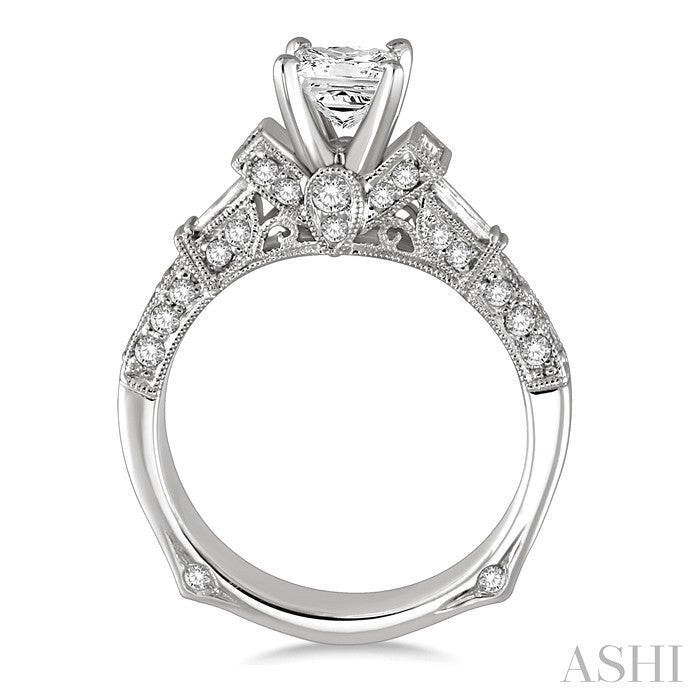 3/4 Ctw Diamond Semi-Mount Engagement Ring in 14K White Gold