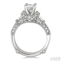 3/4 Ctw Diamond Semi-Mount Engagement Ring in 14K White Gold