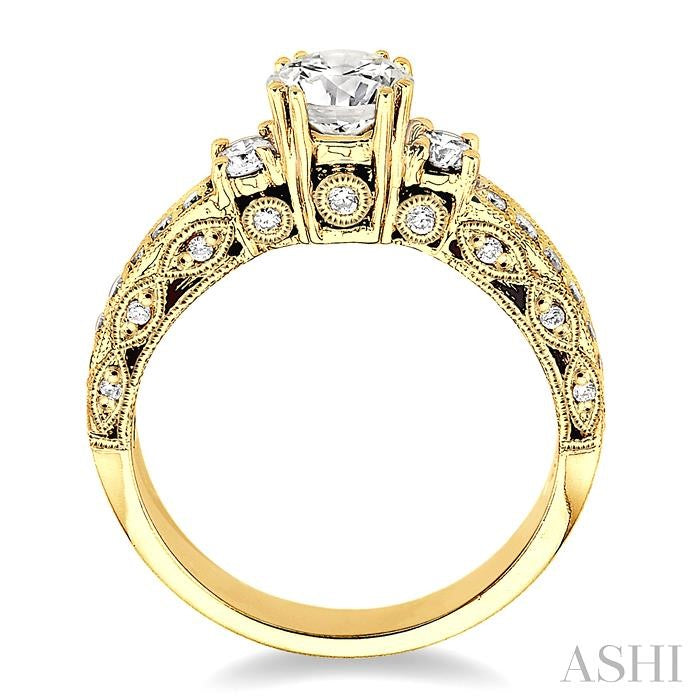 1/2 ctw Diamond Semi-Mount Engagement Ring in 14K Yellow Gold