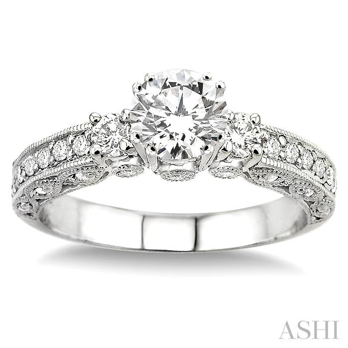 1/2 ctw Diamond Semi-Mount Engagement Ring in 14K White Gold