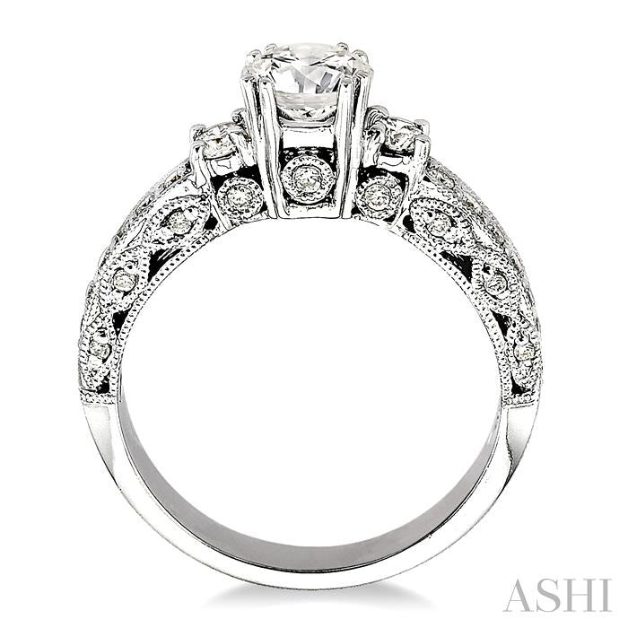 1/2 ctw Diamond Semi-Mount Engagement Ring in 14K White Gold