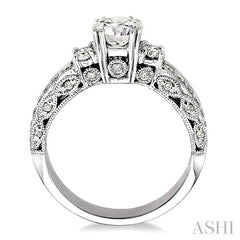 1/2 ctw Diamond Semi-Mount Engagement Ring in 14K White Gold