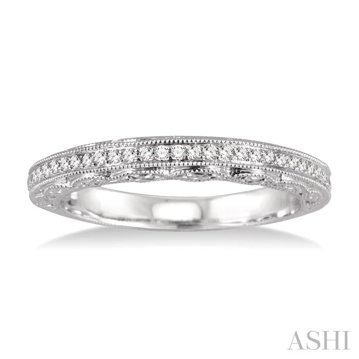 1/6 Ctw Round Cut Diamond Matching Wedding Band in 14K White Gold