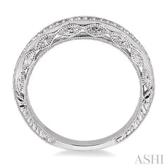 1/6 Ctw Round Cut Diamond Matching Wedding Band in 14K White Gold