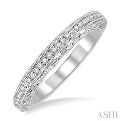 1/6 Ctw Round Cut Diamond Matching Wedding Band in 14K White Gold