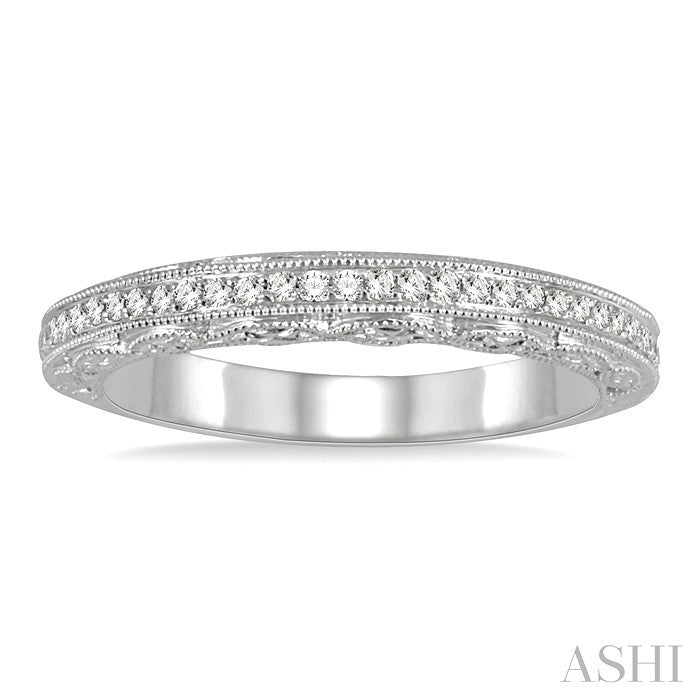 1/6 Ctw Round Cut Diamond Matching Wedding Band in 14K White Gold
