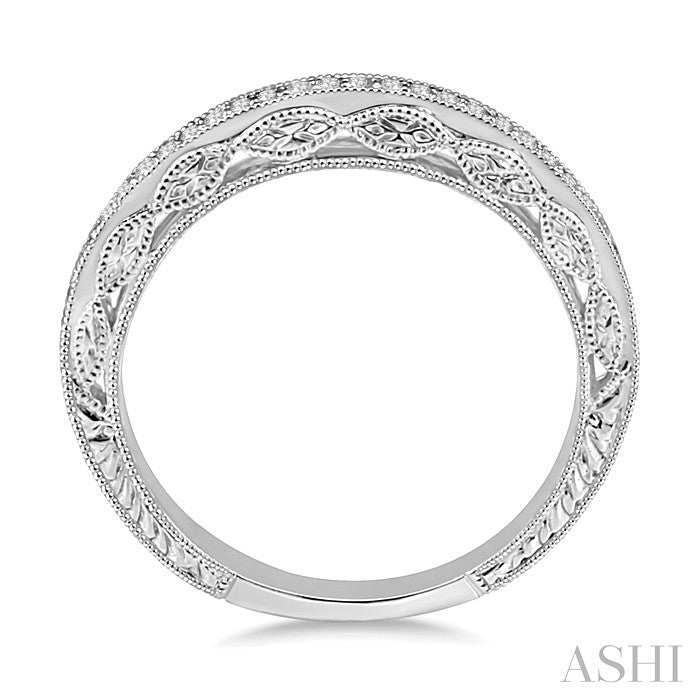 1/6 Ctw Round Cut Diamond Matching Wedding Band in 14K White Gold