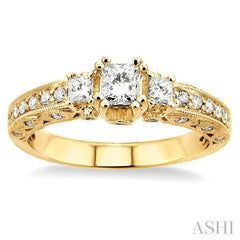 1/2 ctw Diamond Semi-Mount Engagement Ring in 14K Yellow Gold