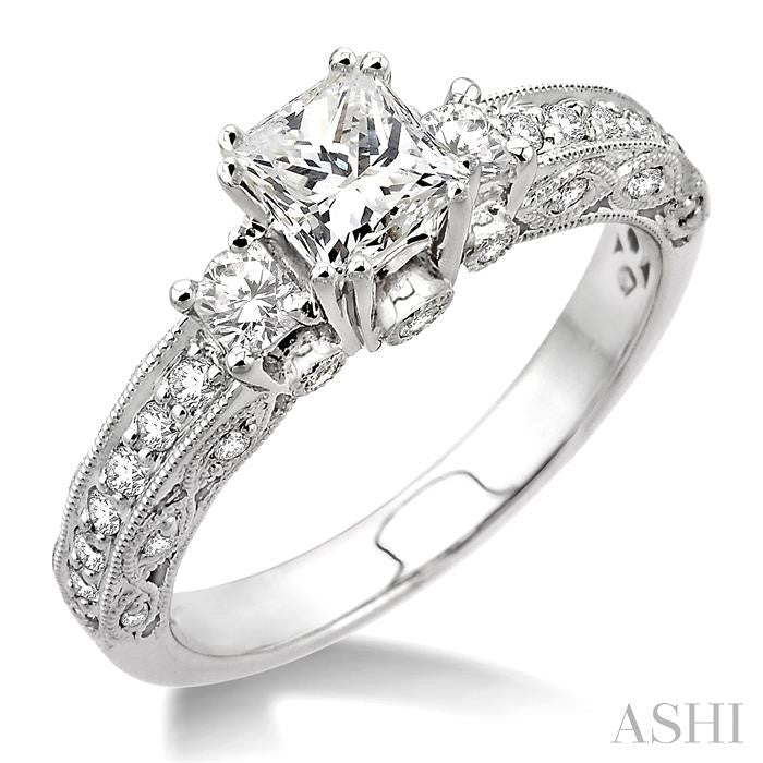 1/2 ctw Diamond Semi-Mount Engagement Ring in 14K White Gold