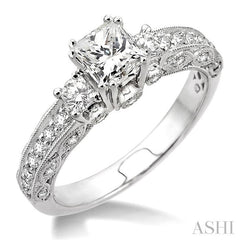 1/2 ctw Diamond Semi-Mount Engagement Ring in 14K White Gold