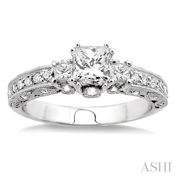1/2 Ctw Diamond Semi-Mount Engagement Ring in 14K White Gold