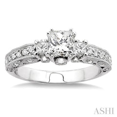 1/2 Ctw Diamond Semi-Mount Engagement Ring in 14K White Gold