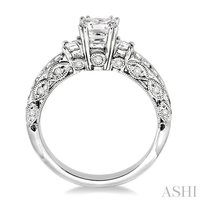 1/2 Ctw Diamond Semi-Mount Engagement Ring in 14K White Gold