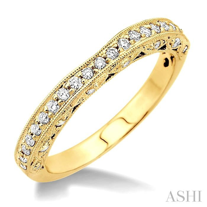 3/8 Ctw Round Cut Diamond Matching Wedding Band in 14K Yellow Gold