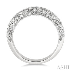 3/8 Ctw Round Cut Diamond Matching Wedding Band in 14K White Gold