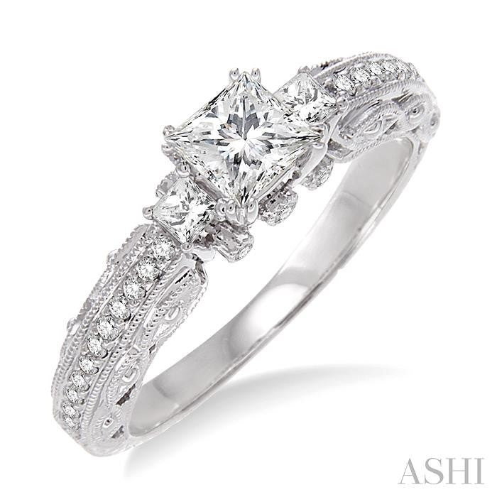 1/4 ctw Diamond Semi-Mount Engagement Ring in 14K White Gold