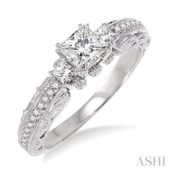 1/4 ctw Diamond Semi-Mount Engagement Ring in 14K White Gold