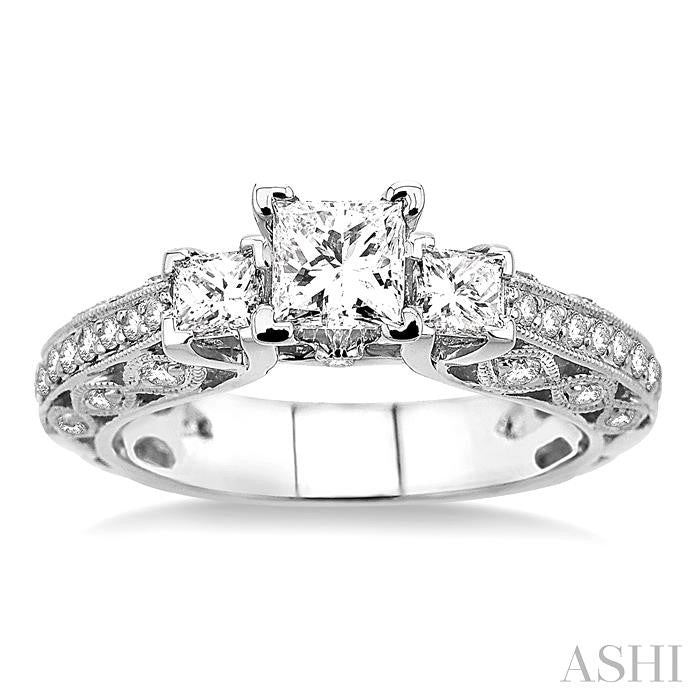 3/4 ctw Diamond Semi-Mount Engagement Ring in 14K White Gold