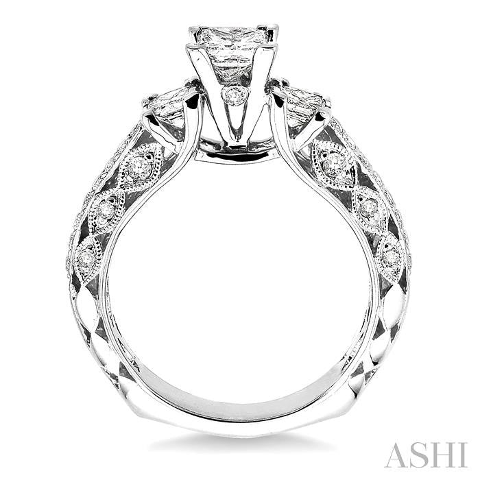 3/4 ctw Diamond Semi-Mount Engagement Ring in 14K White Gold