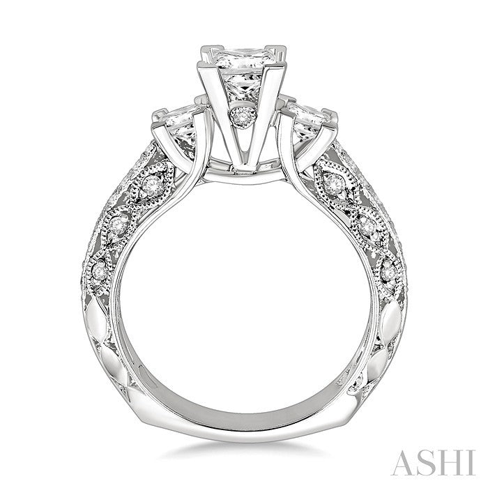 1/2 Ctw Diamond Semi-Mount Engagement Ring in 14K White Gold
