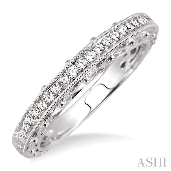 1/5 Ctw Round Cut Diamond Matching Wedding Band in 14K White Gold