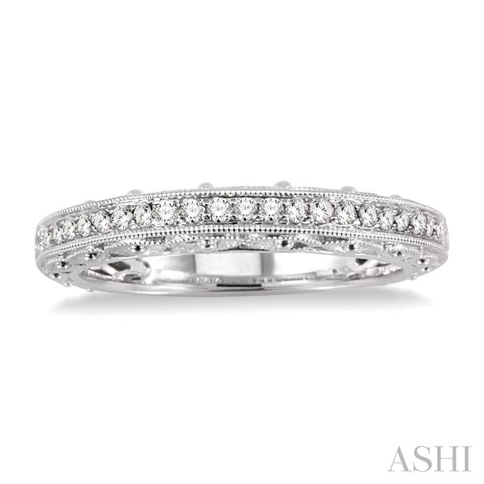 1/5 Ctw Round Cut Diamond Matching Wedding Band in 14K White Gold