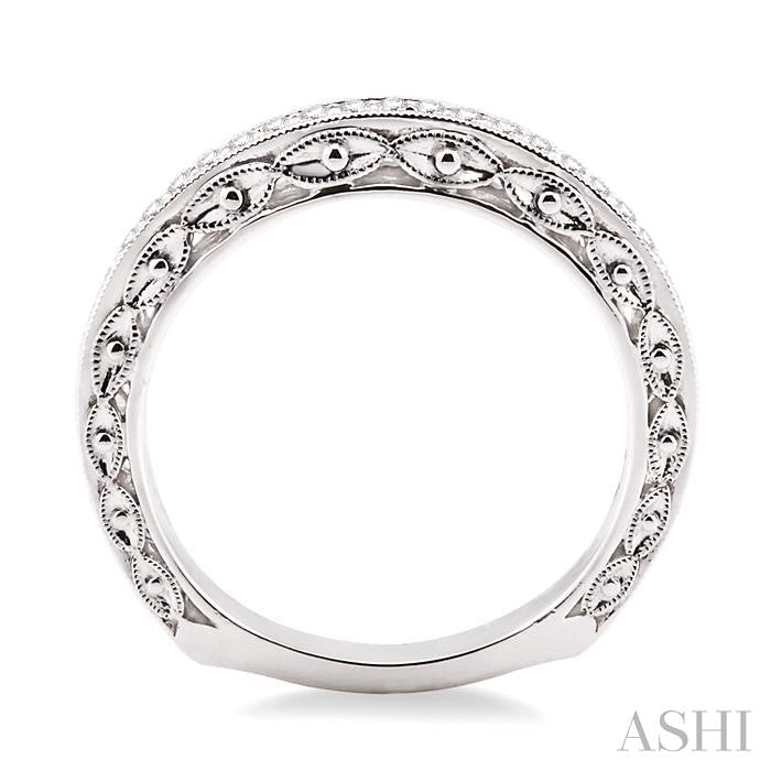 1/5 Ctw Round Cut Diamond Matching Wedding Band in 14K White Gold