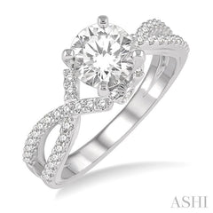 1/3 Ctw Diamond Semi-Mount Engagement Ring in 14K White Gold